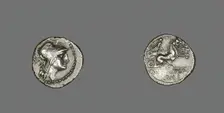 Denarius (Coin) Depicting the Goddess Roma, 91 BCE. Creator: Unknown