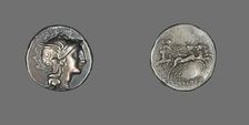 Denarius (Coin) Depicting the Goddess Roma, 110-109 BCE. Creator: Unknown