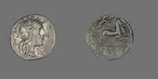 Denarius (Coin) Depicting the Goddess Roma (?), 117-116 BCE. Creator: Unknown