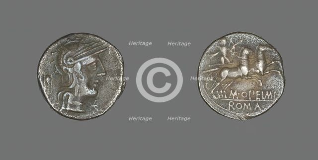 Denarius (Coin) Depicting the Goddess Roma, 131 BCE. Creator: Unknown.