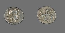Denarius (Coin) Depicting the Goddess Roma, 134 BCE. Creator: Unknown