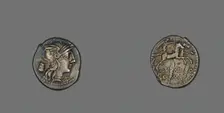 Denarius (Coin) Depicting the Goddess Roma, 134 BCE. Creator: Unknown