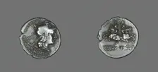 Denarius (Coin) Depicting the Goddess Roma, 136 BCE. Creator: Unknown