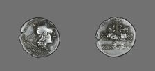 Denarius (Coin) Depicting the Goddess Roma, 136 BCE. Creator: Unknown