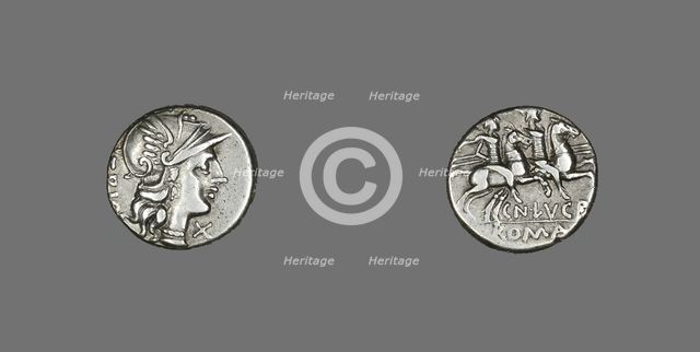 Denarius (Coin) Depicting the Goddess Roma, 136 BCE. Creator: Unknown.