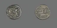 Denarius (Coin) Depicting the Goddess Roma, 200 or 152 BCE. Creator: Unknown