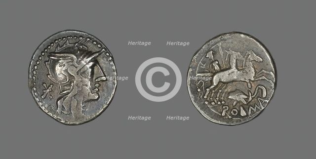 Denarius (Coin) Depicting the Goddess Roma, about 99 BCE. Creator: Unknown.