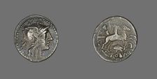Denarius (Coin) Depicting the Goddess Roma, about 99 BCE. Creator: Unknown