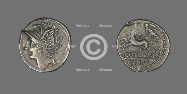 Denarius (Coin) Depicting the Goddess Roma, about 104 BCE. Creator: Unknown.