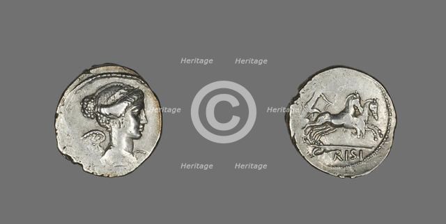Denarius (Coin) Depicting the Goddess Victory, 46 BCE. Creator: Unknown.