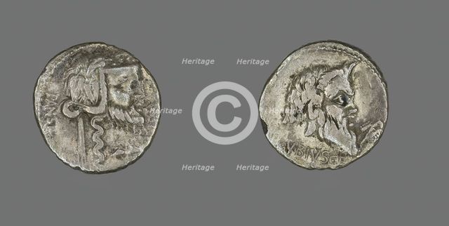 Denarius (Coin) Depicting the Satyr Silenus, 90 BCE. Creator: Unknown.