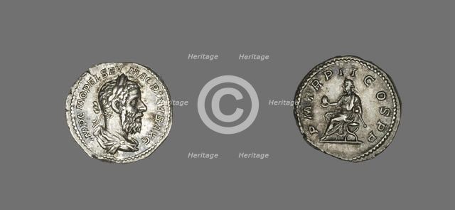 Denarius (Coin) Portraying Macrinus, 217 (December). Creator: Unknown.