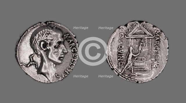 Denarius (Coin) Portraying Marcus Claudius Marcellus, 50-49 BCE, issued by Roman Republic, P. Cornel Creator: Unknown.