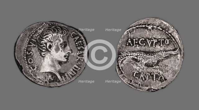 Denarius (Coin) Portraying Octavian, 28 BCE, issued by Octavian. Creator: Unknown.