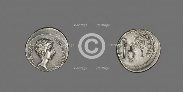 Denarius (Coin) Portraying Octavian, 36 BCE. Creator: Unknown.
