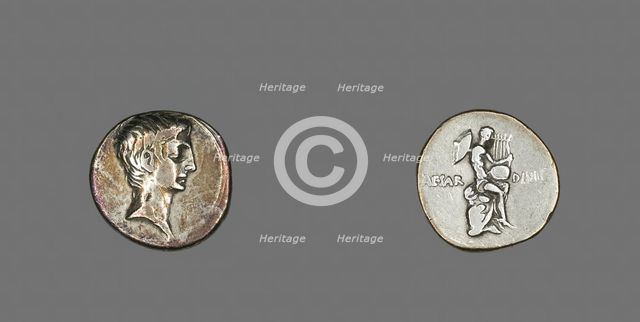 Denarius (Coin) Portraying Octavian, 32-29 BCE. Creator: Unknown.