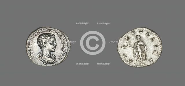 Denarius (Coin) Portraying Diadumenian, 217 (April/December). Creator: Unknown.