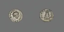 Denarius (Coin) Portraying Emperor Antoninus Pius, 176-180, struck by Marcus Aurelius. Creator: Unknown