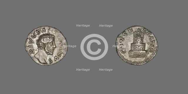 Denarius (Coin) Portraying Emperor Antoninus Pius, 176-180, struck by Marcus Aurelius. Creator: Unknown.