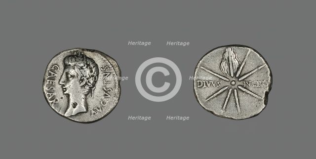 Denarius (Coin) Portraying Emperor Augustus, 19-18 BCE. Creator: Unknown.