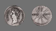 Denarius (Coin) Portraying Emperor Augustus, 19-18 BCE, issued by Augustus. Creator: Unknown