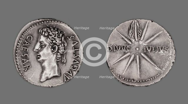 Denarius (Coin) Portraying Emperor Augustus, 19-18 BCE, issued by Augustus. Creator: Unknown.