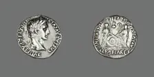 Denarius (Coin) Portraying Emperor Augustus, 2 BCE-4 CE. Creator: Unknown