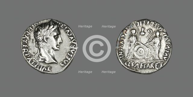 Denarius (Coin) Portraying Emperor Augustus, 2 BCE-4 CE. Creator: Unknown.