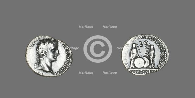 Denarius (Coin) Portraying Emperor Augustus, 2 BCE-4 CE. Creator: Unknown.