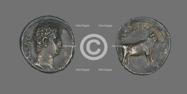 Denarius (Coin) Portraying Emperor Augustus, 21-20 BCE. Creator: Unknown.
