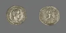Denarius (Coin) Portraying Emperor Gordian III, 241-243. Creator: Unknown
