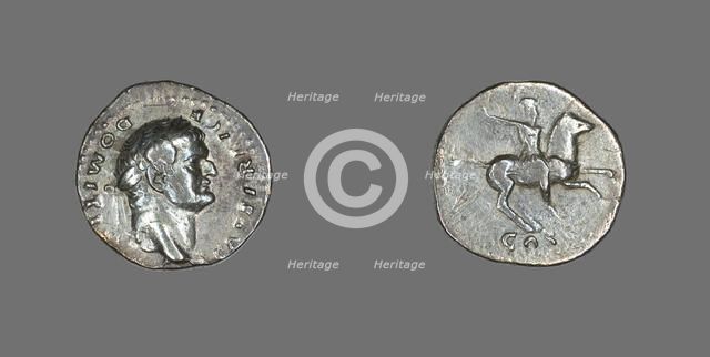 Denarius (Coin) Portraying Emperor Domitian, 77-78. Creator: Unknown.