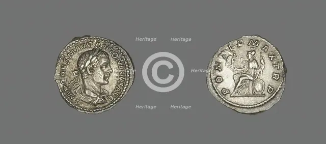 Denarius (Coin) Portraying Emperor Elagabalus, 218-222. Creator: Unknown.