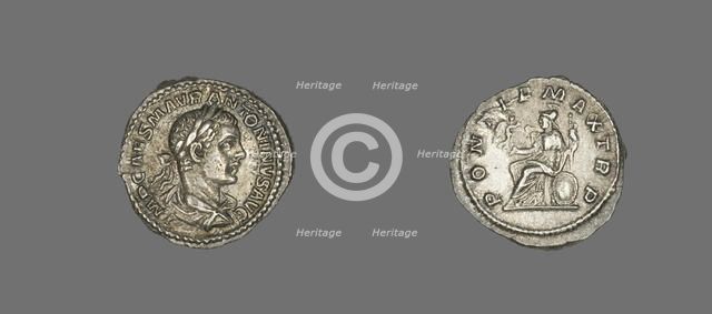 Denarius (Coin) Portraying Emperor Elagabalus, 218-222. Creator: Unknown.