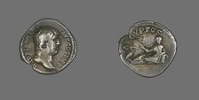 Denarius (Coin) Portraying Emperor Hadrian, 134-138. Creator: Unknown