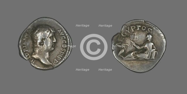 Denarius (Coin) Portraying Emperor Hadrian, 134-138. Creator: Unknown.