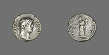 Denarius (Coin) Portraying Emperor Hadrian, 134-138. Creator: Unknown