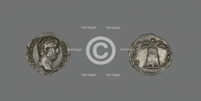Denarius (Coin) Portraying Emperor Hadrian, 134-138. Creator: Unknown.