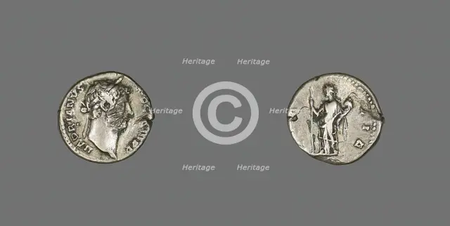Denarius (Coin) Portraying Emperor Hadrian, 134-138. Creator: Unknown.