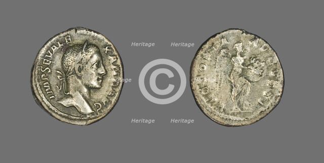 Denarius (Coin) Portraying Emperor Severus Alexander, 228-231. Creator: Unknown.