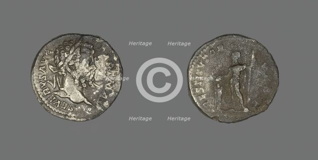 Denarius (Coin) Portraying Emperor Septimius Severus, 200-201. Creator: Unknown.