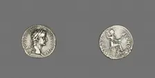 Denarius (Coin) Portraying Emperor Tiberius, 14-37. Creator: Unknown