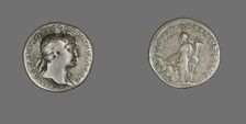 Denarius (Coin) Portraying Emperor Trajan, 103-111. Creator: Unknown