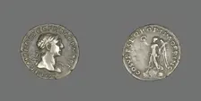 Denarius (Coin) Portraying Emperor Trajan, 103-111. Creator: Unknown