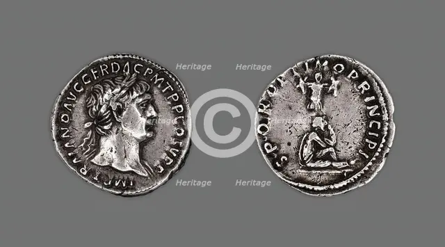 Denarius (Coin) Portraying Emperor Trajan, October 103-October 111, probably 106-107, issued by Traj Creator: Unknown.