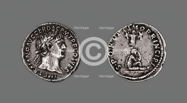 Denarius (Coin) Portraying Emperor Trajan, October 103-October 111, probably 106-107, issued by Traj Creator: Unknown.