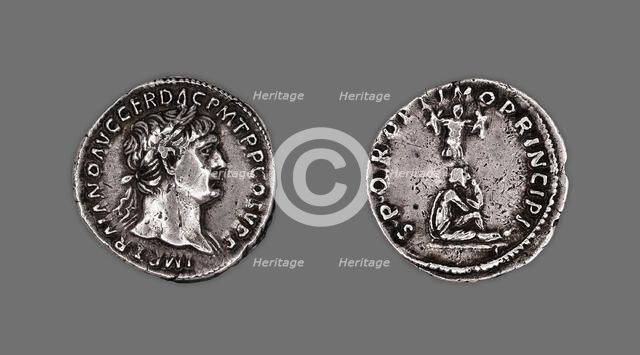 Denarius (Coin) Portraying Emperor Trajan, October 103-October 111, probably 106-107, issued by Traj Creator: Unknown.