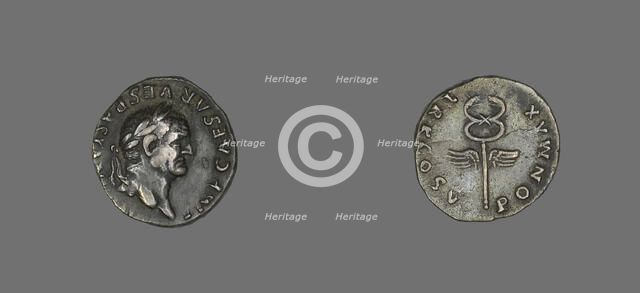 Denarius (Coin) Portraying Emperor Vespasian, 74. Creator: Unknown.