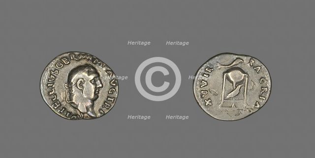 Denarius (Coin) Portraying Emperor Vitellius, 69 (late April-December). Creator: Unknown.
