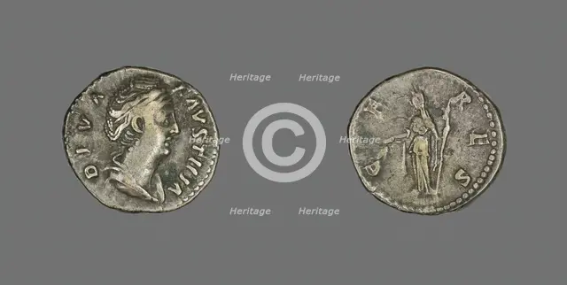 Denarius (Coin) Portraying Empress Faustina, after 141. Creator: Unknown.